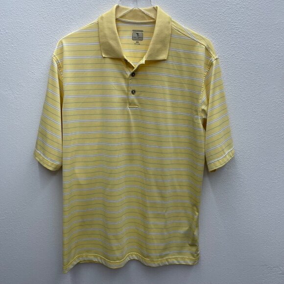 Lone Cypress by Pebble Beach Yellow Stripe Men’s Golf Polo Size Large - Picture 1 of 10